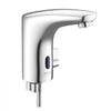 VEVOR Touchless Bathroom Sink Faucet, Automatic Motion Sensor Restroom Toilet Faucet, HandsFree Adjustable Cold Hot Single Handle Water Mixer Battery Operated for 9/16 in Pipe,Chrome Plated Silver