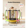 VEVOR Trampoline for Kids, Toddler Mini Trampoline, 132 lbs Capacity Indoor Outdoor Play Toys with Enclosure Net and Basketball Hoop, Easy to Assemble, Christmas Toys Birthday Gifts for Girls Boys