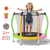 VEVOR Trampoline for Kids, Toddler Mini Trampoline, 132 lbs Capacity Indoor Outdoor Play Toys with Enclosure Net and Basketball Hoop, Easy to Assemble, Christmas Toys Birthday Gifts for Girls Boys