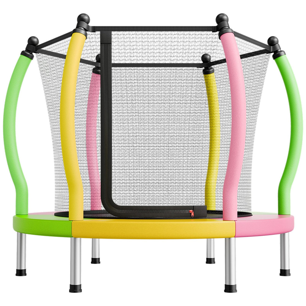 VEVOR Trampoline for Kids, Toddler Mini Trampoline, 132 lbs Capacity Indoor Outdoor Play Toys with Enclosure Net and Basketball Hoop, Easy to Assemble, Christmas Toys Birthday Gifts for Girls Boys