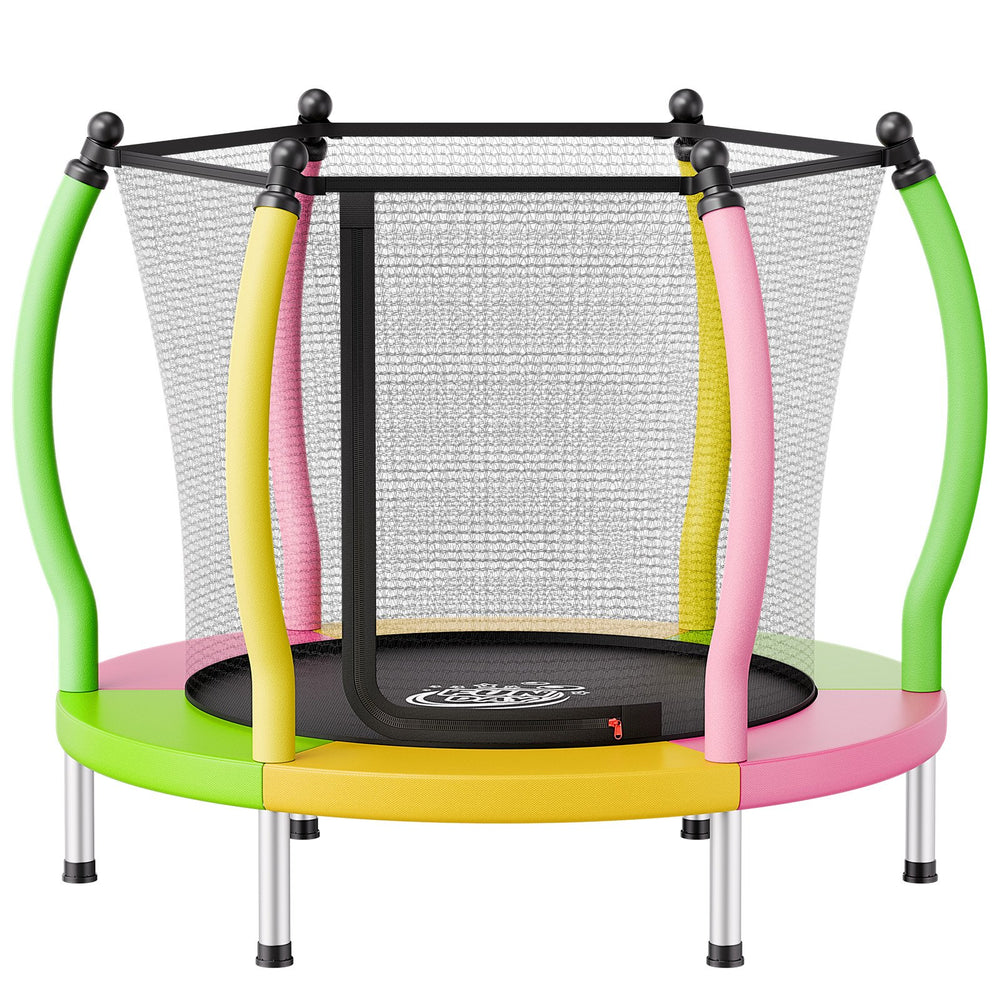 VEVOR Trampoline for Kids, Toddler Mini Trampoline, 132 lbs Capacity Indoor Outdoor Play Toys with Enclosure Net and Basketball Hoop, Easy to Assemble, Christmas Toys Birthday Gifts for Girls Boys