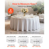 VEVOR White Round Tablecloths 2 Pack, 120 Inches in Diameter, Stain- & Wrinkle- Resistant, Machine Washable Table Clothes, Polyester Fabric Table Covers for Wedding, Party, Banquet, Formal Events