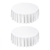 VEVOR White Round Tablecloths 2 Pack, 120 Inches in Diameter, Stain- & Wrinkle- Resistant, Machine Washable Table Clothes, Polyester Fabric Table Covers for Wedding, Party, Banquet, Formal Events
