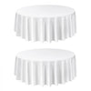 VEVOR White Round Tablecloths 2 Pack, 120 Inches in Diameter, Stain- & Wrinkle- Resistant, Machine Washable Table Clothes, Polyester Fabric Table Covers for Wedding, Party, Banquet, Formal Events