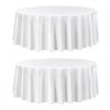 VEVOR White Round Tablecloths 2 Pack, 120 Inches in Diameter, Stain- & Wrinkle- Resistant, Machine Washable Table Clothes, Polyester Fabric Table Covers for Wedding, Party, Banquet, Formal Events