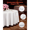 VEVOR White Round Tablecloths 6 Pack, 120 Inches in Diameter, Stain- & Wrinkle- Resistant, Machine Washable Table Clothes, Polyester Fabric Table Covers for Wedding, Party, Banquet, Formal Events