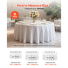 VEVOR White Round Tablecloths 6 Pack, 120 Inches in Diameter, Stain- & Wrinkle- Resistant, Machine Washable Table Clothes, Polyester Fabric Table Covers for Wedding, Party, Banquet, Formal Events