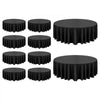 VEVOR Black Round Tablecloths 10 Pack, 120 Inches in Diameter, Stain- & Wrinkle- Resistant, Machine Washable Table Clothes, Polyester Fabric Table Covers for Wedding, Party, Banquet, Formal Events