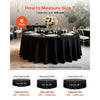 VEVOR Black Round Tablecloths 6 Pack, 120 Inches in Diameter, Stain- & Wrinkle- Resistant, Machine Washable Table Clothes, Polyester Fabric Table Covers for Wedding, Party, Banquet, Formal Events