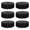 VEVOR Black Round Tablecloths 6 Pack, 120 Inches in Diameter, Stain- & Wrinkle- Resistant, Machine Washable Table Clothes, Polyester Fabric Table Covers for Wedding, Party, Banquet, Formal Events