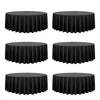 VEVOR Black Round Tablecloths 6 Pack, 120 Inches in Diameter, Stain- & Wrinkle- Resistant, Machine Washable Table Clothes, Polyester Fabric Table Covers for Wedding, Party, Banquet, Formal Events