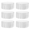VEVOR White Round Tablecloths 6 Pack, 132 Inches in Diameter, Stain- & Wrinkle- Resistant, Machine Washable Table Clothes, Polyester Fabric Table Covers for Wedding, Party, Banquet, Formal Events