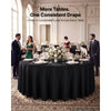 VEVOR Round Tablecloths, 132 in, 10 Pack Black, Polyester Fabric Covers, for Party Wedding Banquet Festival, Washable, Reusable Table Cloth with Neat Hems, Smooth Fabric, Even Drape