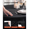 VEVOR Round Tablecloths, 132 in, 10 Pack Black, Polyester Fabric Covers, for Party Wedding Banquet Festival, Washable, Reusable Table Cloth with Neat Hems, Smooth Fabric, Even Drape