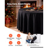 VEVOR Round Tablecloths, 132 in, 10 Pack Black, Polyester Fabric Covers, for Party Wedding Banquet Festival, Washable, Reusable Table Cloth with Neat Hems, Smooth Fabric, Even Drape