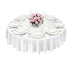 VEVOR White Round Tablecloths 10 Pack, 90 Inches in Diameter, Stain- & Wrinkle- Resistant, Machine Washable Table Clothes, Polyester Fabric Table Covers for Wedding, Party, Banquet, Formal Events