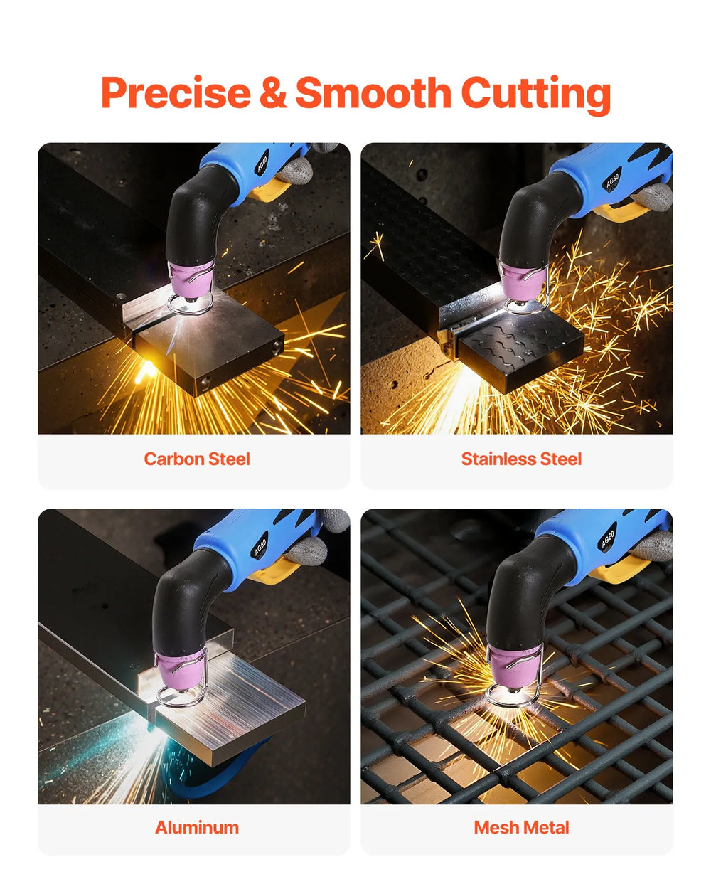 VEVOR Plasma Cutter, 65A Non-Touch Pilot Arc Plasma Cutting Machine, 110V/220V Dual Voltage Digital Display IGBT Inverter - with 2T/4T Function & Adjustable PA/PT Time for Home Repairs, Workshops