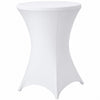 VEVOR Cocktail Tablecloth, 32 x 43 in, 6 Pack, White Stretch Spandex Covers, for Party Wedding Cocktail Banquet Festival, Washable, Reusable, High Top, Tight, Fitted Table Cloth with 4 Foot Pockets