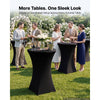 VEVOR Cocktail Tablecloth, 32 x 43 in, 6 Pack, Black Stretch Spandex Covers, for Party Wedding Cocktail Banquet Festival, Washable, Reusable, High Top, Tight, Fitted Table Cloth with 4 Foot Pockets