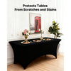 VEVOR 10 Pack Table Cloth for 6FT Rectangular Fitted Events, Wrinkle-Resistant Stretch Black Table Covers, Washable Spandex Tablecloth Protector, for Party, Wedding, Cocktail, Banquet, Festival