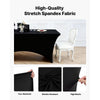 VEVOR 10 Pack Table Cloth for 6FT Rectangular Fitted Events, Wrinkle-Resistant Stretch Black Table Covers, Washable Spandex Tablecloth Protector, for Party, Wedding, Cocktail, Banquet, Festival