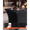 VEVOR Rectangular Spandex Tablecloths, 6 ft 12 Pack, Black Polyester Covers, for Party Wedding Banquet Festival, Tight, Fitted Table Cloth, Washable, Reusable, Wrinkle Resistant Table Cover