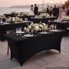 VEVOR Rectangular Spandex Tablecloths, 6 ft 12 Pack, Black Polyester Covers, for Party Wedding Banquet Festival, Tight, Fitted Table Cloth, Washable, Reusable, Wrinkle Resistant Table Cover