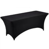VEVOR Rectangular Spandex Tablecloths, 6 ft 12 Pack, Black Polyester Covers, for Party Wedding Banquet Festival, Tight, Fitted Table Cloth, Washable, Reusable, Wrinkle Resistant Table Cover