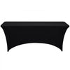 VEVOR Rectangular Spandex Tablecloths, 6 ft 12 Pack, Black Polyester Covers, for Party Wedding Banquet Festival, Tight, Fitted Table Cloth, Washable, Reusable, Wrinkle Resistant Table Cover