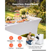 VEVOR Rectangular Spandex Tablecloths, 6 ft 12 Pack, White Polyester Covers, for Party Wedding Banquet Festival, Tight, Fitted Table Cloth, Washable, Reusable, Wrinkle Resistant Table Cover