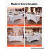 VEVOR Rectangular Spandex Tablecloths, 6 ft 12 Pack, White Polyester Covers, for Party Wedding Banquet Festival, Tight, Fitted Table Cloth, Washable, Reusable, Wrinkle Resistant Table Cover