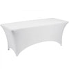 VEVOR Rectangular Spandex Tablecloths, 6 ft 12 Pack, White Polyester Covers, for Party Wedding Banquet Festival, Tight, Fitted Table Cloth, Washable, Reusable, Wrinkle Resistant Table Cover
