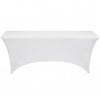 VEVOR Rectangular Spandex Tablecloths, 6 ft 12 Pack, White Polyester Covers, for Party Wedding Banquet Festival, Tight, Fitted Table Cloth, Washable, Reusable, Wrinkle Resistant Table Cover