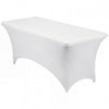 VEVOR Rectangular Spandex Tablecloths, 6 ft 12 Pack, White Polyester Covers, for Party Wedding Banquet Festival, Tight, Fitted Table Cloth, Washable, Reusable, Wrinkle Resistant Table Cover