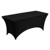 VEVOR 6 Pack Table Cloth for 6FT Rectangular Fitted Events, Wrinkle-Resistant Stretch Black Table Covers, Washable Spandex Tablecloth Protector, for Party, Wedding, Cocktail, Banquet, Festival