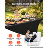 VEVOR Rectangular Spandex Tablecloths, 8 ft 10 Pack, Black Polyester Covers, for Party Wedding Banquet Festival, Tight, Fitted Table Cloth, Washable, Reusable, Wrinkle Resistant Table Cover