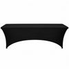 VEVOR Rectangular Spandex Tablecloths, 8 ft 10 Pack, Black Polyester Covers, for Party Wedding Banquet Festival, Tight, Fitted Table Cloth, Washable, Reusable, Wrinkle Resistant Table Cover