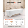 VEVOR Rectangular Spandex Tablecloths, 8 ft 10 Pack, White Polyester Covers, for Party Wedding Banquet Festival, Tight, Fitted Table Cloth, Washable, Reusable, Wrinkle Resistant Table Cover