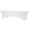VEVOR Rectangular Spandex Tablecloths, 8 ft 10 Pack, White Polyester Covers, for Party Wedding Banquet Festival, Tight, Fitted Table Cloth, Washable, Reusable, Wrinkle Resistant Table Cover
