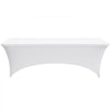 VEVOR Rectangular Spandex Tablecloths, 8 ft 10 Pack, White Polyester Covers, for Party Wedding Banquet Festival, Tight, Fitted Table Cloth, Washable, Reusable, Wrinkle Resistant Table Cover