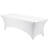 VEVOR Rectangular Spandex Tablecloths, 8 ft 10 Pack, White Polyester Covers, for Party Wedding Banquet Festival, Tight, Fitted Table Cloth, Washable, Reusable, Wrinkle Resistant Table Cover