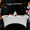 VEVOR 6 Pack Table Cloth for 8FT Rectangular Fitted Events, Wrinkle-Resistant Stretch White Table Covers, Washable Spandex Tablecloth Protector, for Party, Wedding, Cocktail, Banquet, Festival
