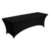 VEVOR 6 Pack Table Cloth for 8FT Rectangular Fitted Events, Wrinkle-Resistant Stretch Black Table Covers, Washable Spandex Tablecloth Protector, for Party, Wedding, Cocktail, Banquet, Festival