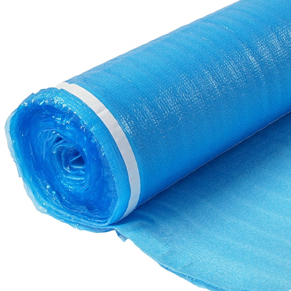 VEVOR Floor Underlayment 300 sq. ft, 3-in-1 2 mm Thick Flooring Padding with Tape & Vapor Barrier, Heavy Duty EPE Foam Soundproofing & Noise Reduction, for Laminate Wood (3 Rolls x 100 sq. ft)