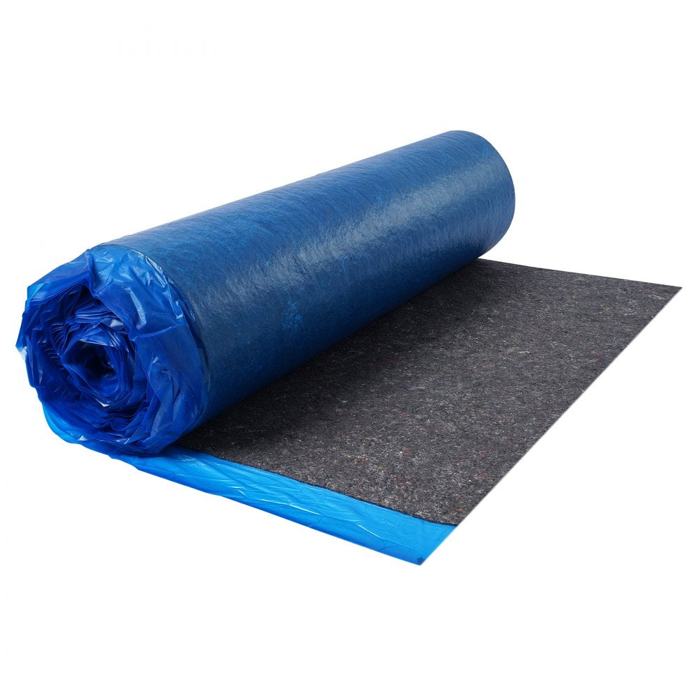 VEVOR Floor Underlayment 400 sq. ft, 3mm Laminate Flooring Padding with Attached Vapor Barrier, Heavy Duty Fiber+PE Film, Soundproofing & Noise Reduction for Vinyl & Wood(2 Rolls x 200 sq. ft)