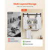 VEVOR Bathroom Wall Cabinet, 2 Doors and Adjustable Shelf, Over the Toilet Storage Medicine Cabinet Wall Mounted, Hanging Organizer with Open Partition/Towel Bar/Hooks for Laundry Room Kitchen, White