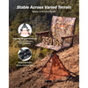 VEVOR 360° Silent Swivel Hunting Chair, 350 lb Blind Chair, Adjustable Legs, Foldable Portable Ground Stool Seat, Breathable Teslin Mesh, Wide Duck Feet, Armrests with Storage Bag & Shoulder Strap