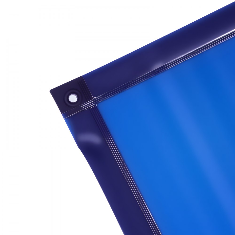 VEVOR Welding Screen with Frame, 6 x 6 FT Welding Curtain Screen, Flame-Resistant Vinyl Safety Protection Screens with Lockable Swivel Wheels & 6-Level UV Protection for Workshop/Industrial Use, Blue