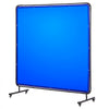 VEVOR Welding Screen with Frame, 6 x 6 FT Welding Curtain Screen, Flame-Resistant Vinyl Safety Protection Screens with Lockable Swivel Wheels & 6-Level UV Protection for Workshop/Industrial Use, Blue