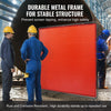 VEVOR Welding Screen with Frame, 6' x 6' Welding Curtain Screen, Flame-Resistant Vinyl Welding Protection Screen on 4 Swivel Wheels (2 Lockable), Moveable & Professional for Workshop/Industrial, Red